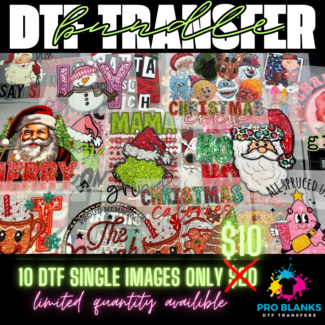 10 Pack Christmas DTF Bundle- Ready to Press DTF Transfer Full Color