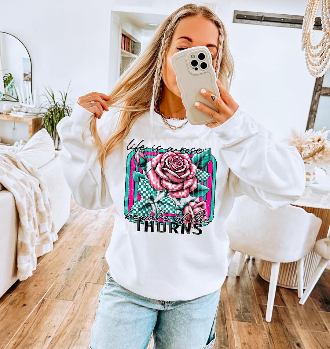 Life Is A Rose #4767 - Ready to Press DTF Transfer Full Color - Pro Blanks