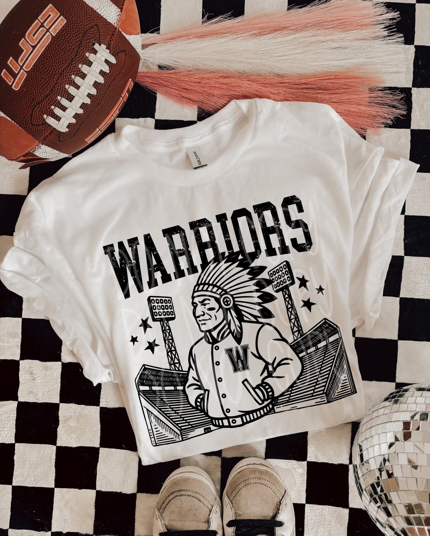Warriors Letterman #5338 - Ready to Press DTF Transfer Full Color - Pro Blanks