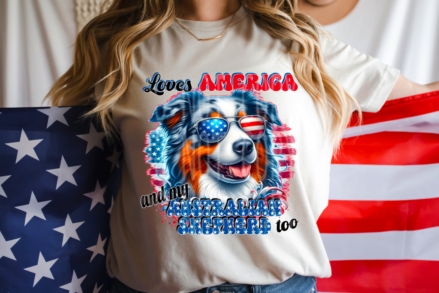 Australian Shepherd #4870 - Ready to Press DTF Transfer Full Color - Pro Blanks