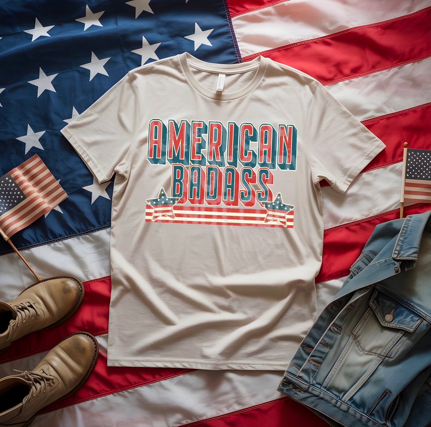 American Badass #5074 - Ready to Press DTF Transfer Full Color - Pro Blanks