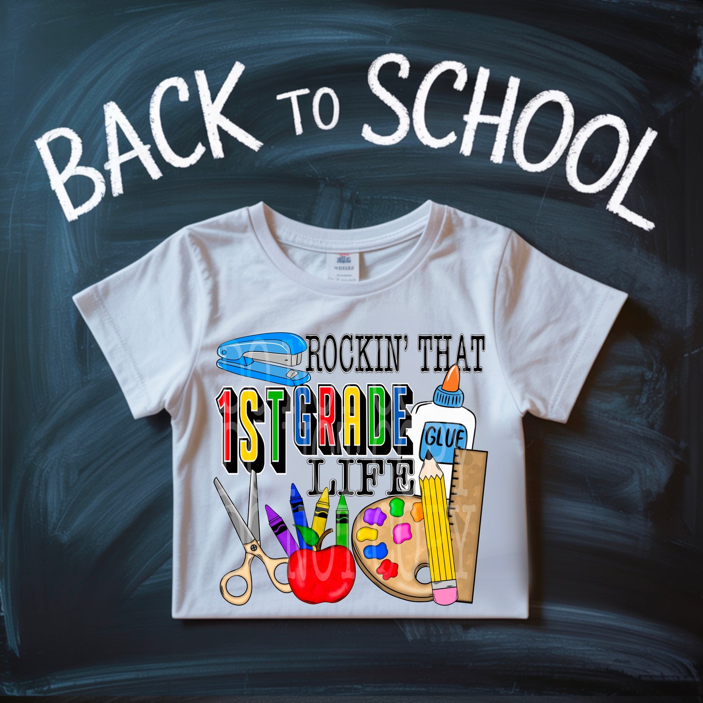 1st Grade Life #5185 - Ready to Press DTF Transfer Full Color - Pro Blanks