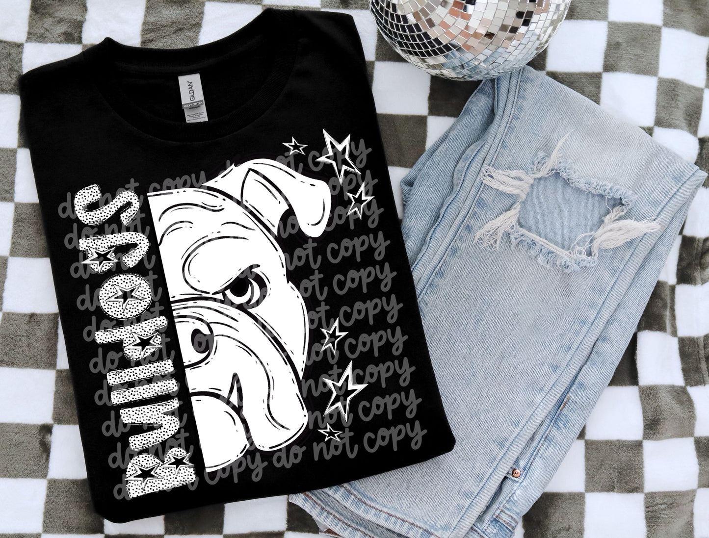 Bulldogs BW Dottie's #5230 - Ready to Press DTF Transfer Full Color - Pro Blanks