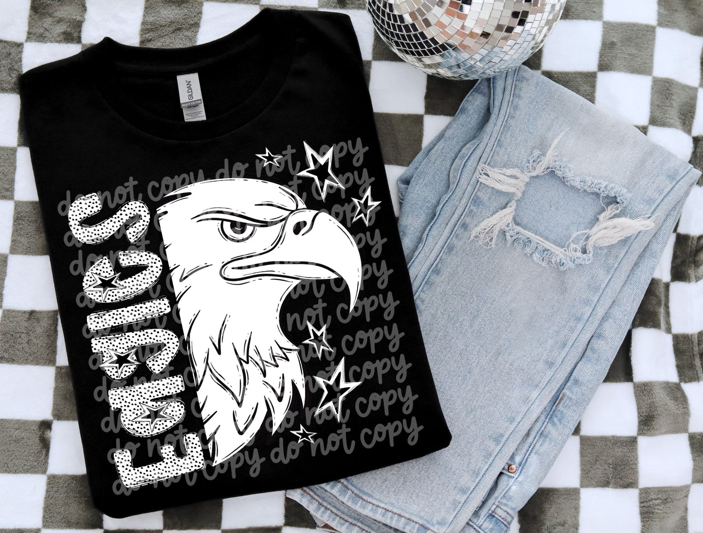 Eagles BW Dottie's #5231 - Ready to Press DTF Transfer Full Color - Pro Blanks