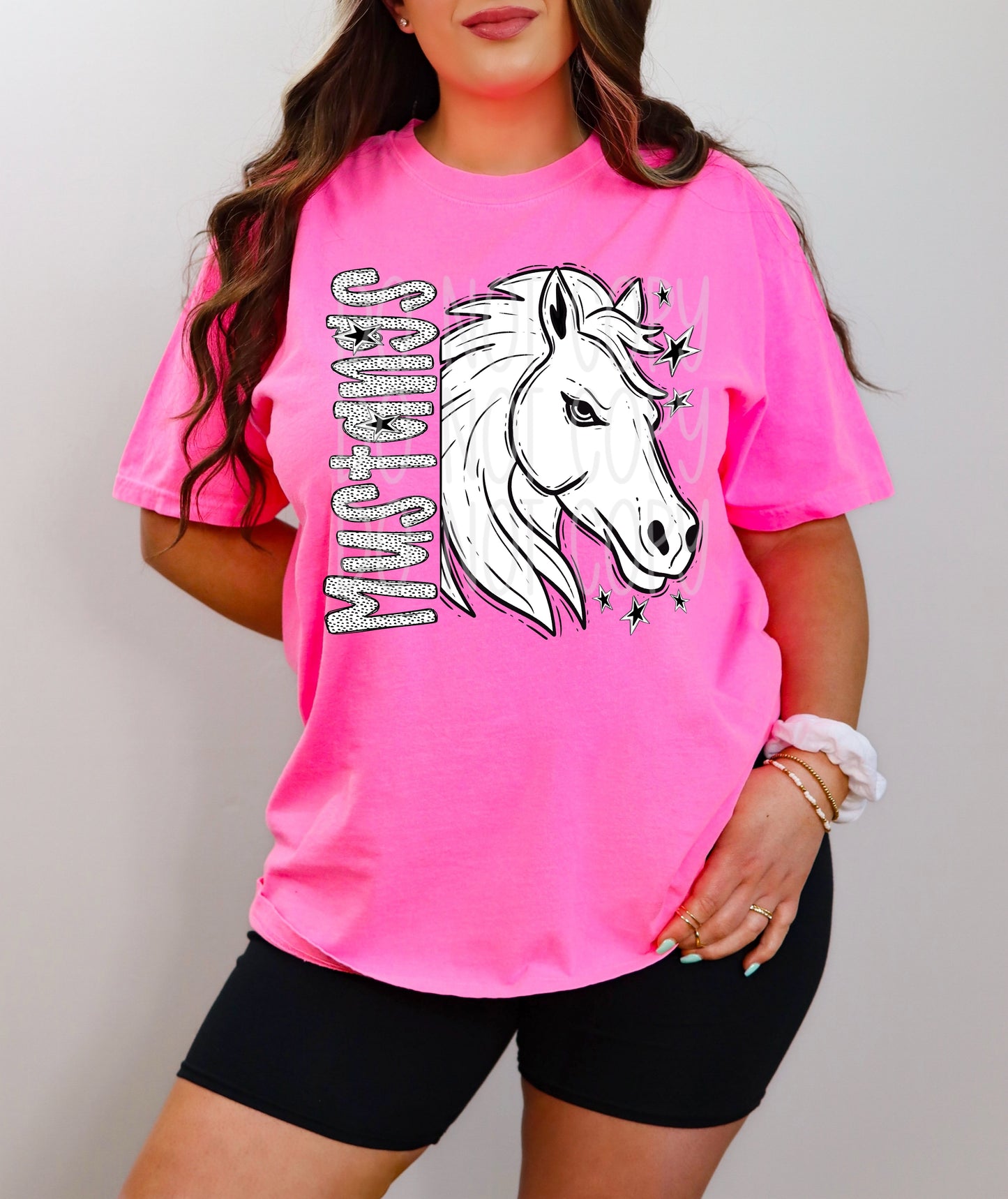 Mustangs BW Dottie's #5234 - Ready to Press DTF Transfer Full Color - Pro Blanks