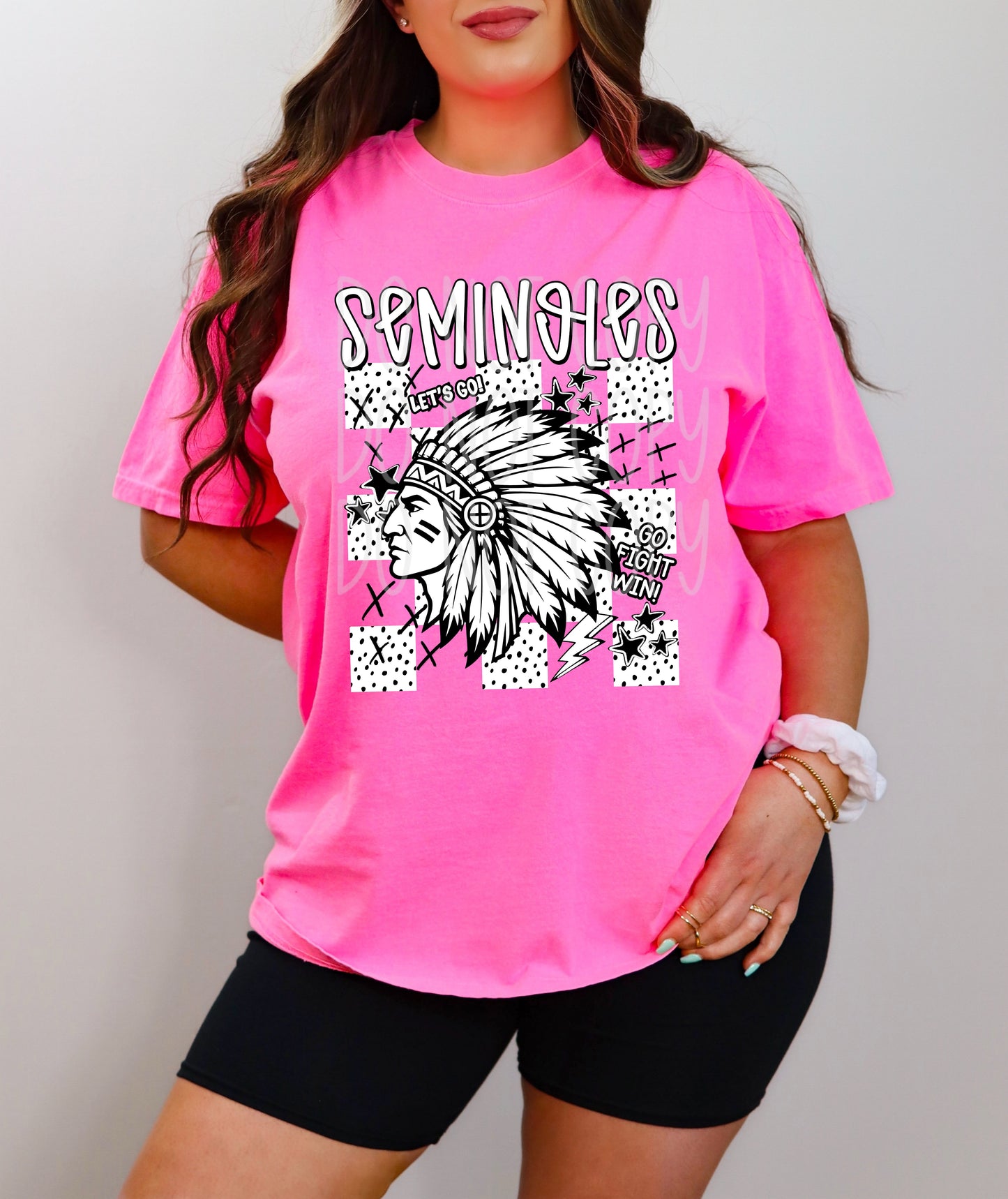 Seminoles Mascot Dotties & Doodles #6935 - Ready to Press DTF Transfer Full Color