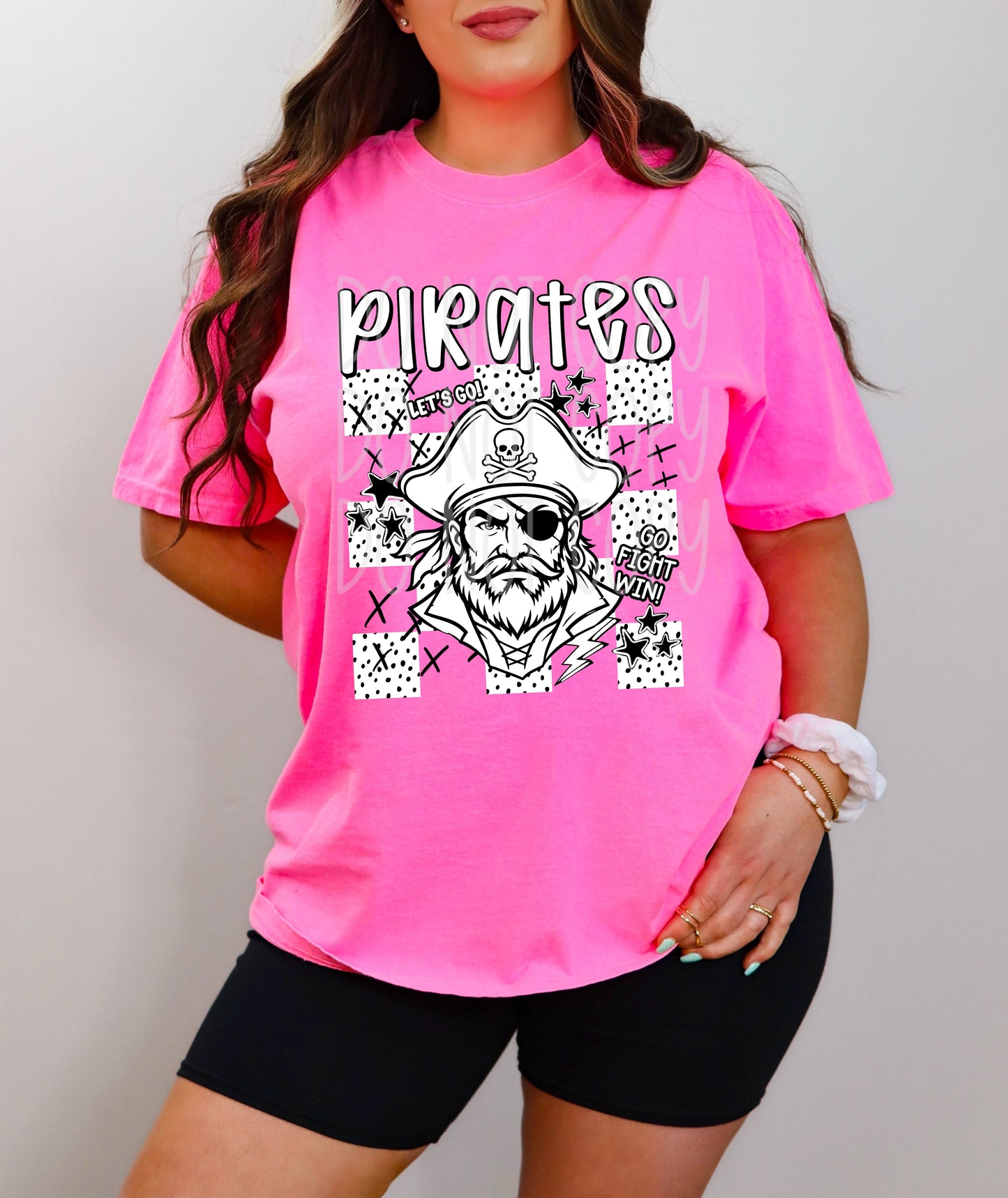 Pirates Mascot Dotties & Doodles #6931 - Ready to Press DTF Transfer Full Color