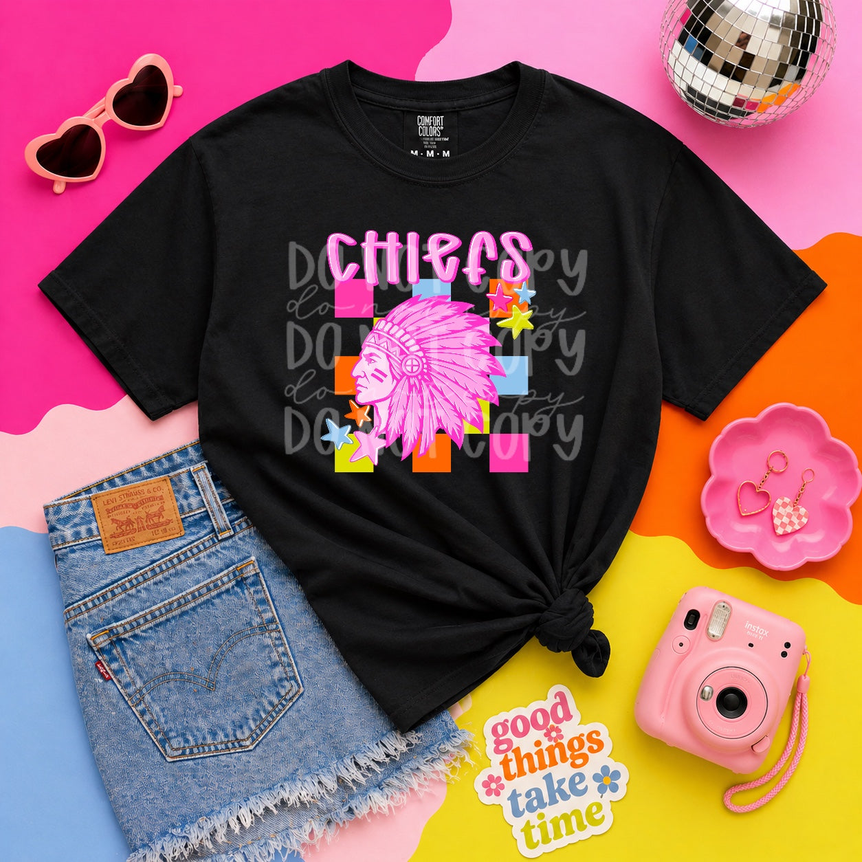 Summer Chiefs Mascot #6757 - Ready to Press DTF Transfer Full Color