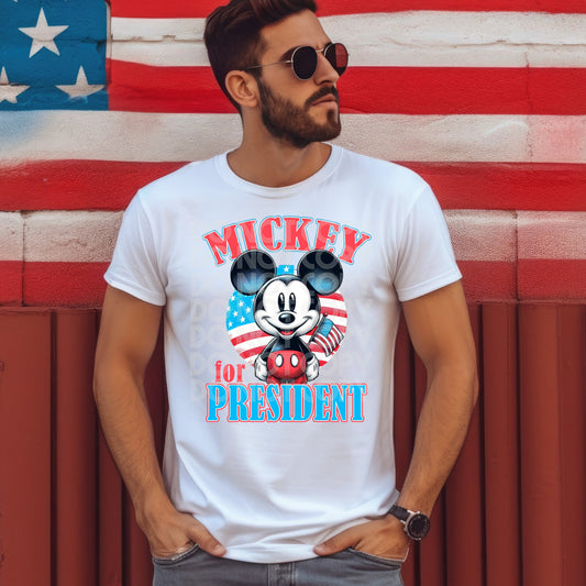Mickey For President #3210 - Ready to Press DTF Transfer Full Color