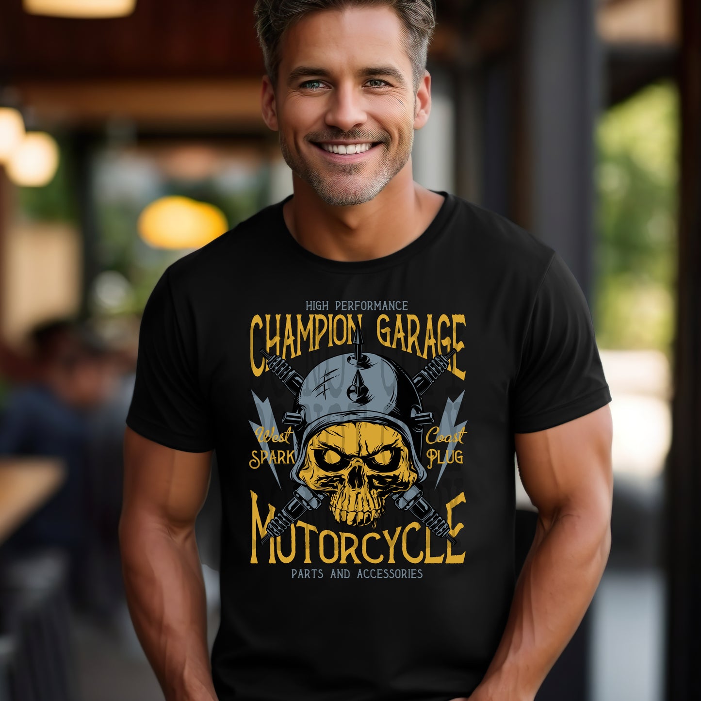 Champion Garage #4252 - Ready to Press DTF Transfer Full Color - Pro Blanks