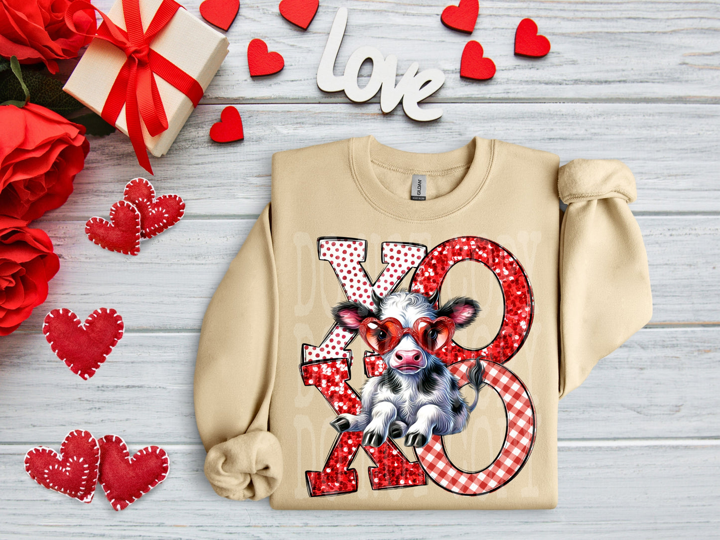 Xoxo Cow #4292 - Ready to Press DTF Transfer Full Color - Pro Blanks