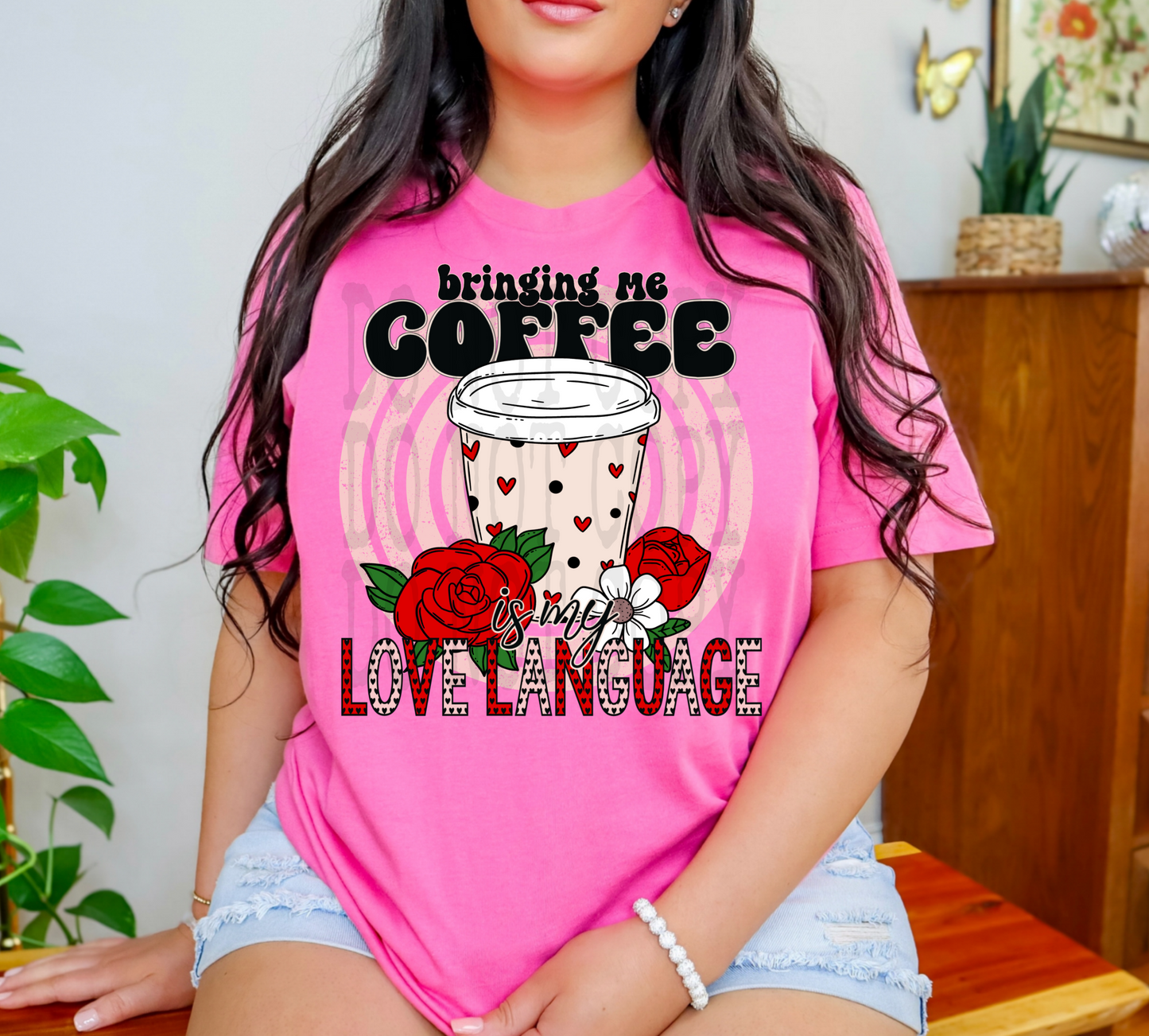 Bringing Me Coffee #4490 - Ready to Press DTF Transfer Full Color - Pro Blanks