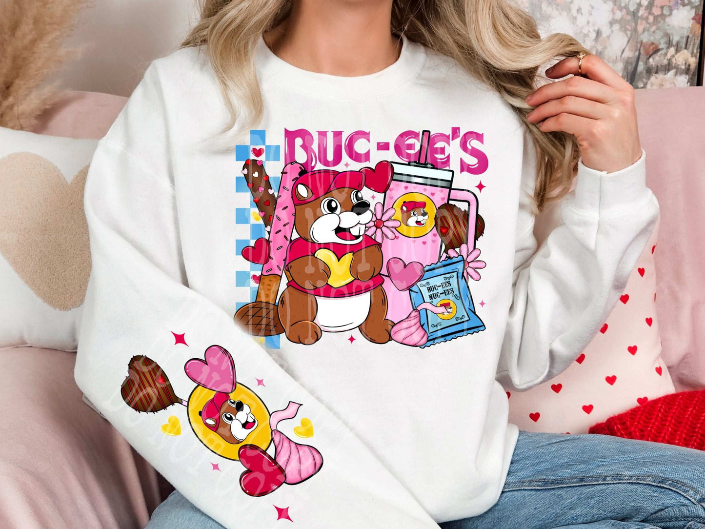 Buc-ees Valentine FRONT DESIGN ONLY #4467 - Ready to Press DTF Transfer Full Color - Pro Blanks