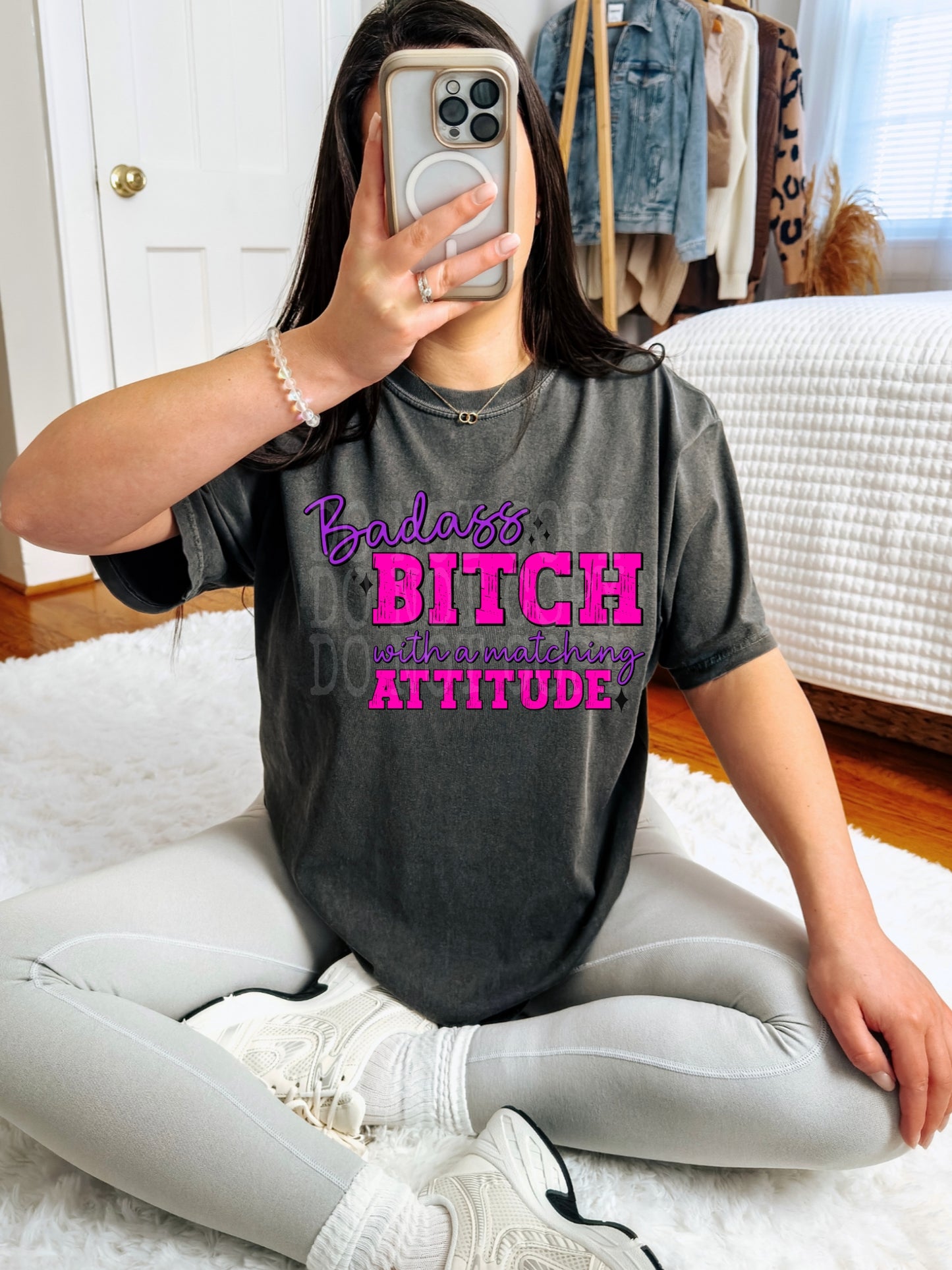 Badass Bitch #4550 - Ready to Press DTF Transfer Full Color - Pro Blanks