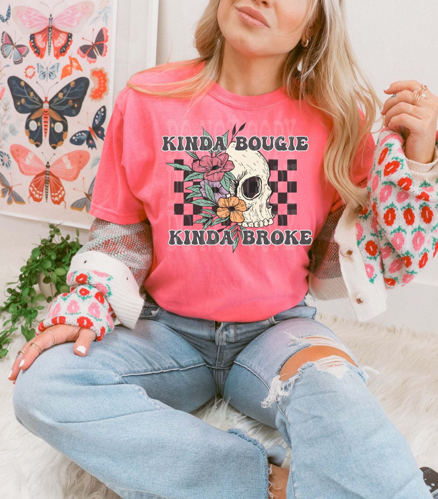 Kinda Broke #4577 - Ready to Press DTF Transfer Full Color - Pro Blanks