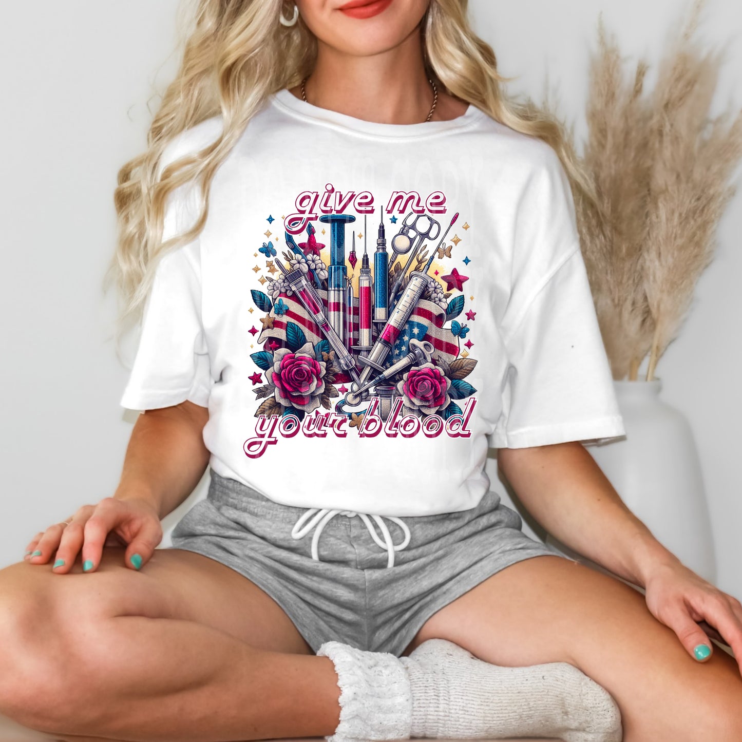 Give Me Your Blood #4612 - Ready to Press DTF Transfer Full Color - Pro Blanks