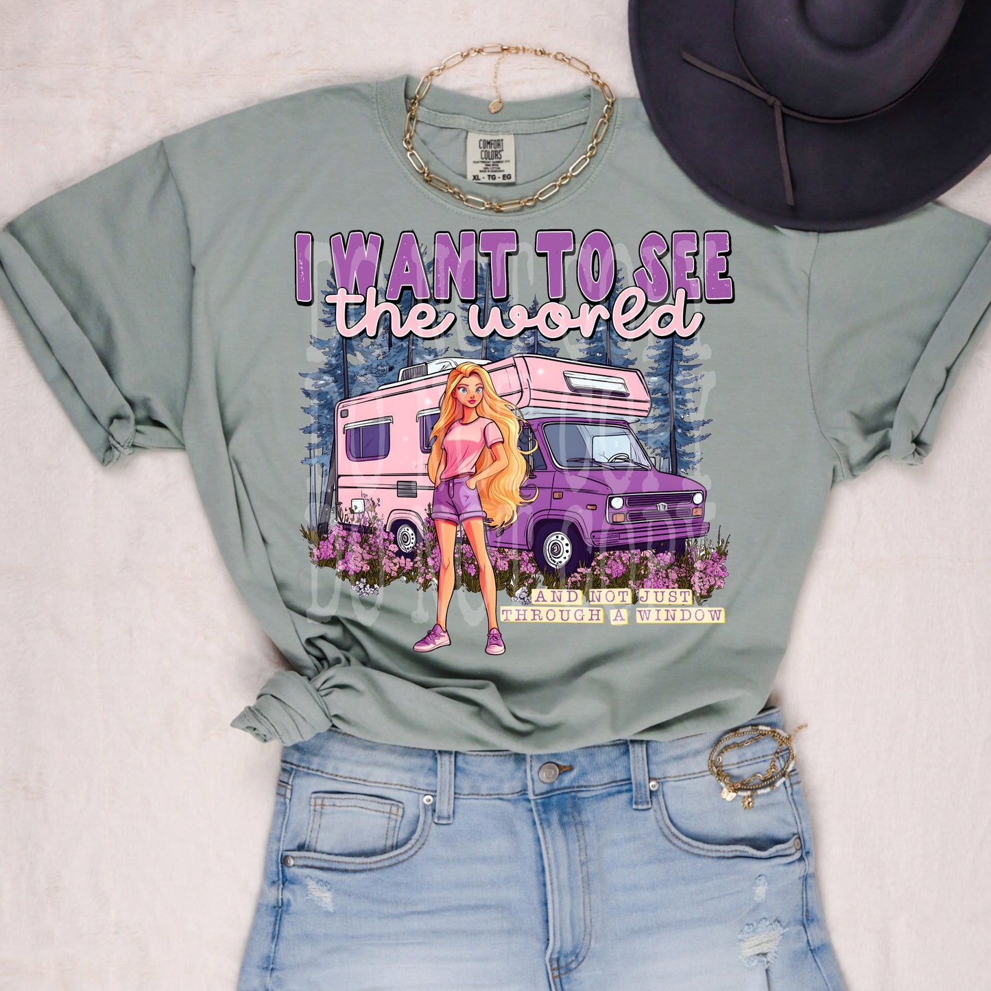 I Want To See The World #5048 - Ready to Press DTF Transfer Full Color - Pro Blanks