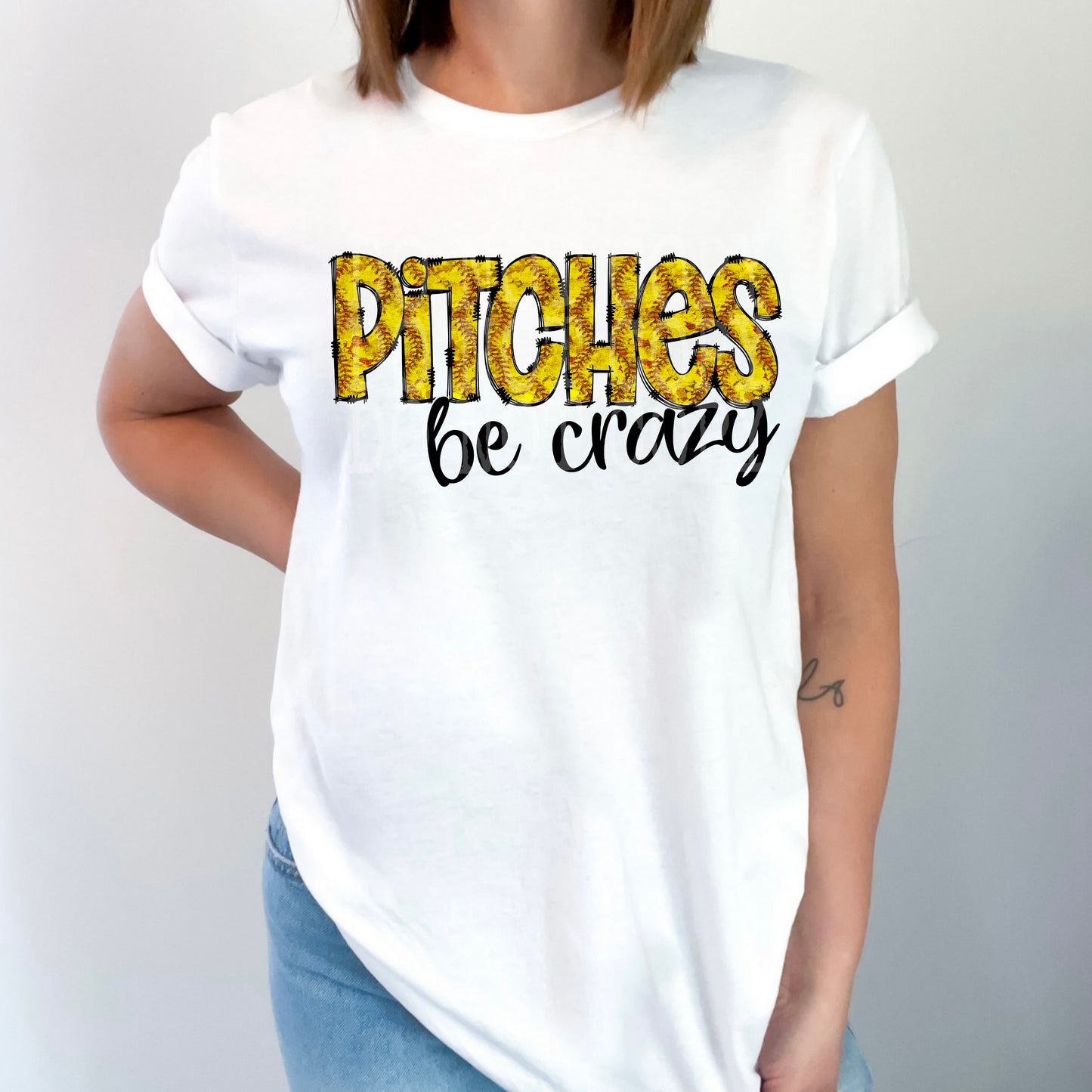 Pitches Be Crazy #4731 - Ready to Press DTF Transfer Full Color - Pro Blanks