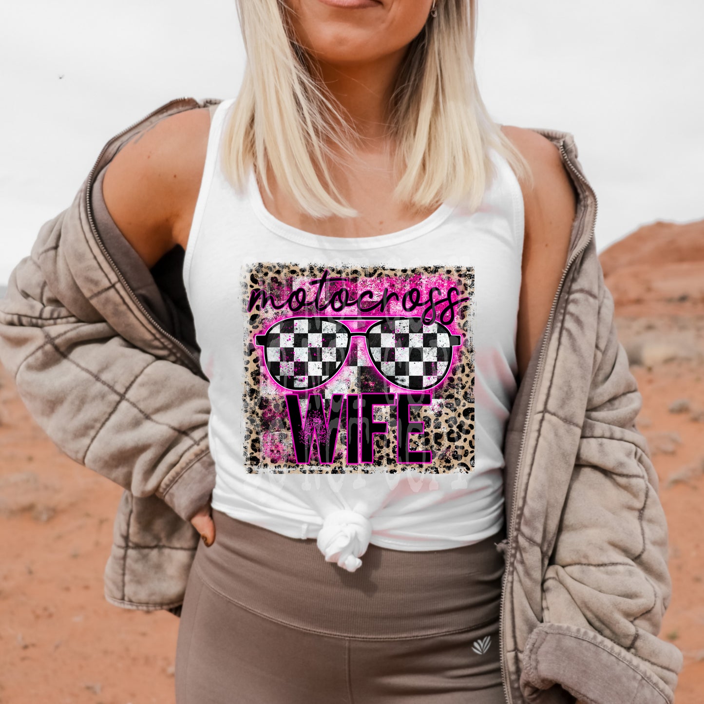 Motocross Wife Glasses #4757 - Ready to Press DTF Transfer Full Color - Pro Blanks