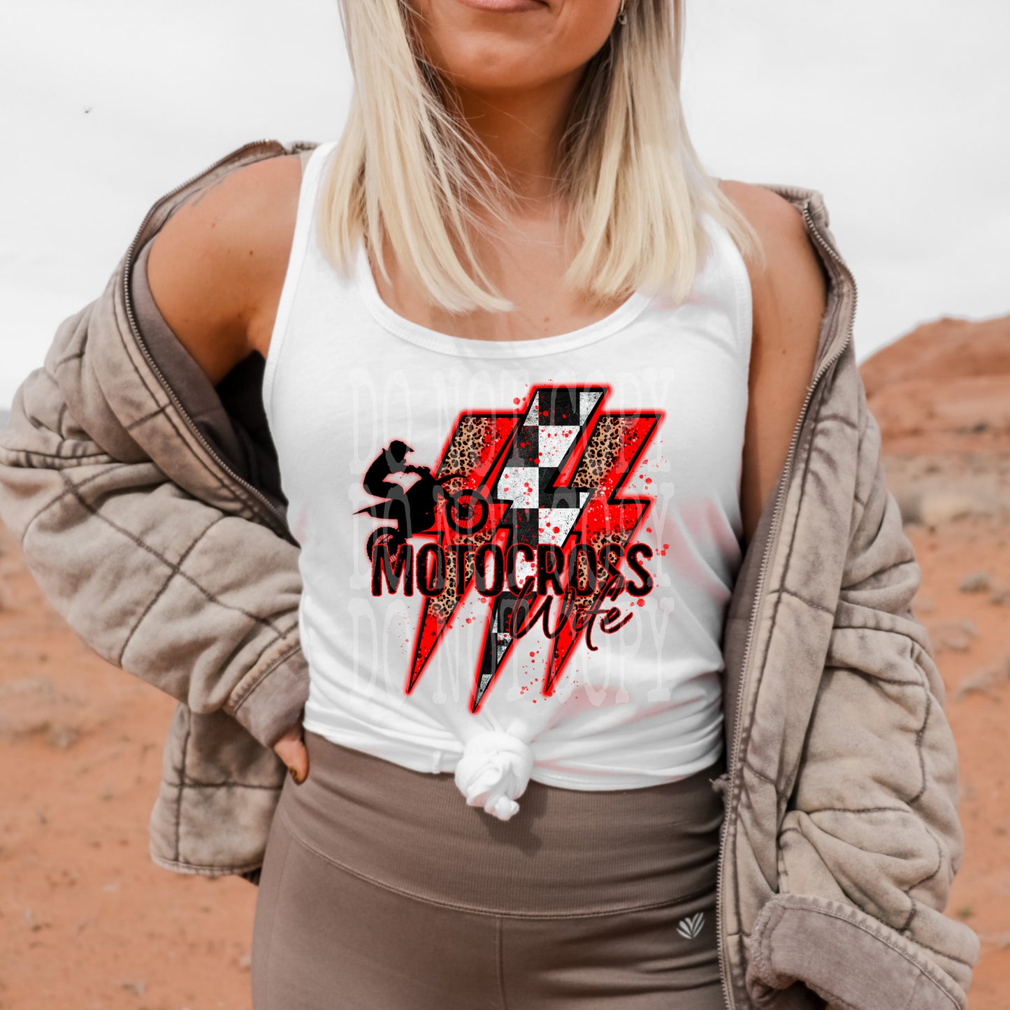 Motocross Wife Bolts #4748 - Ready to Press DTF Transfer Full Color - Pro Blanks