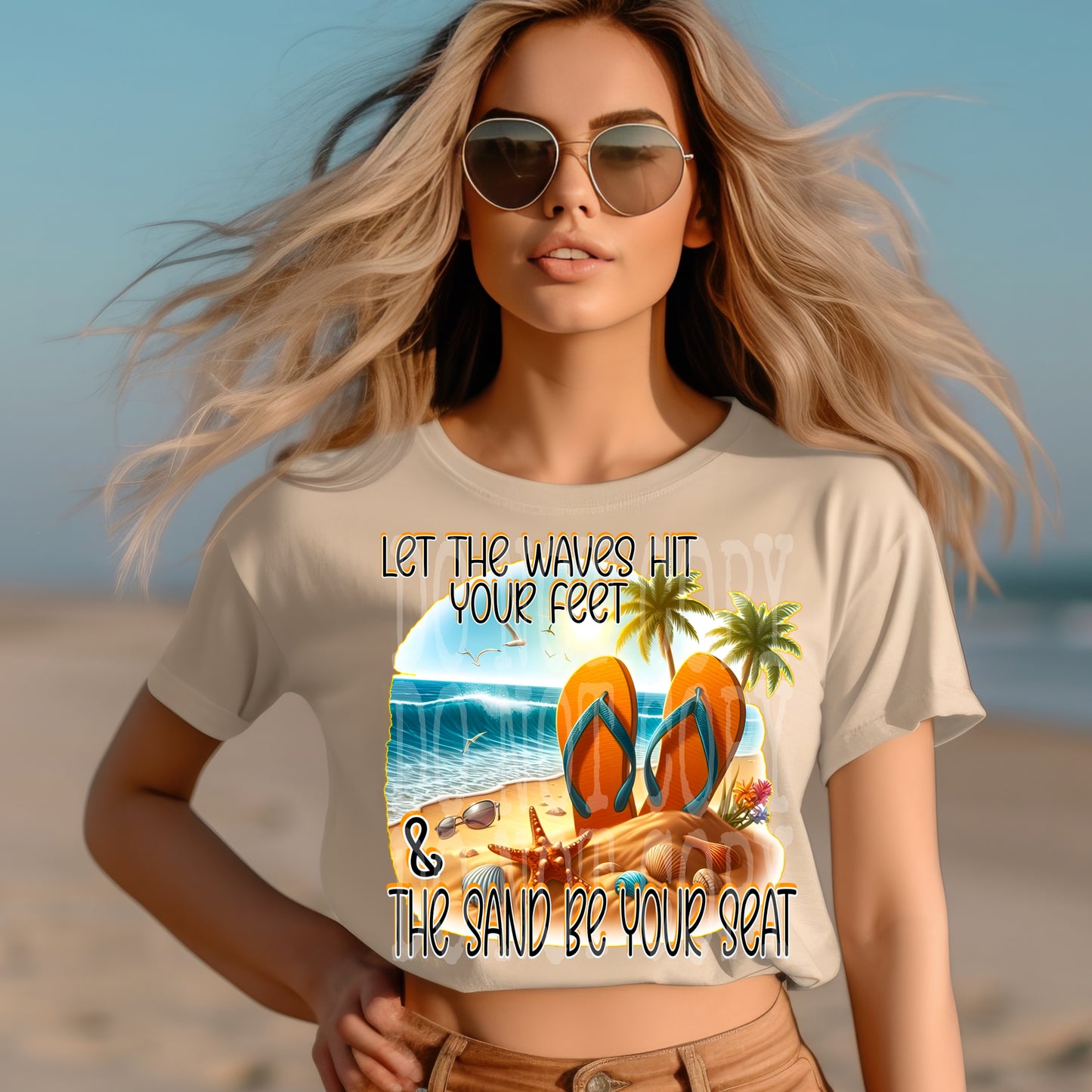 Let The Waves #4774 - Ready to Press DTF Transfer Full Color - Pro Blanks