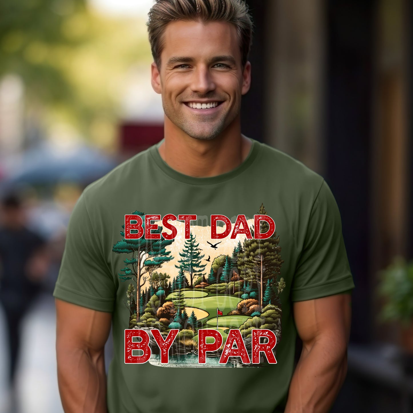 Best Dad By Par #4813 - Ready to Press DTF Transfer Full Color - Pro Blanks