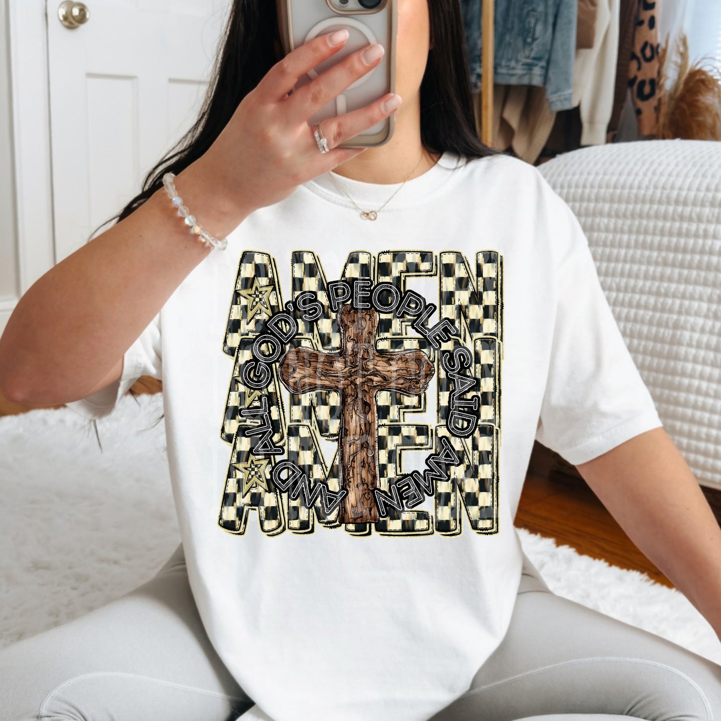 All Gods People Said Amen #4835 - Ready to Press DTF Transfer Full Color - Pro Blanks