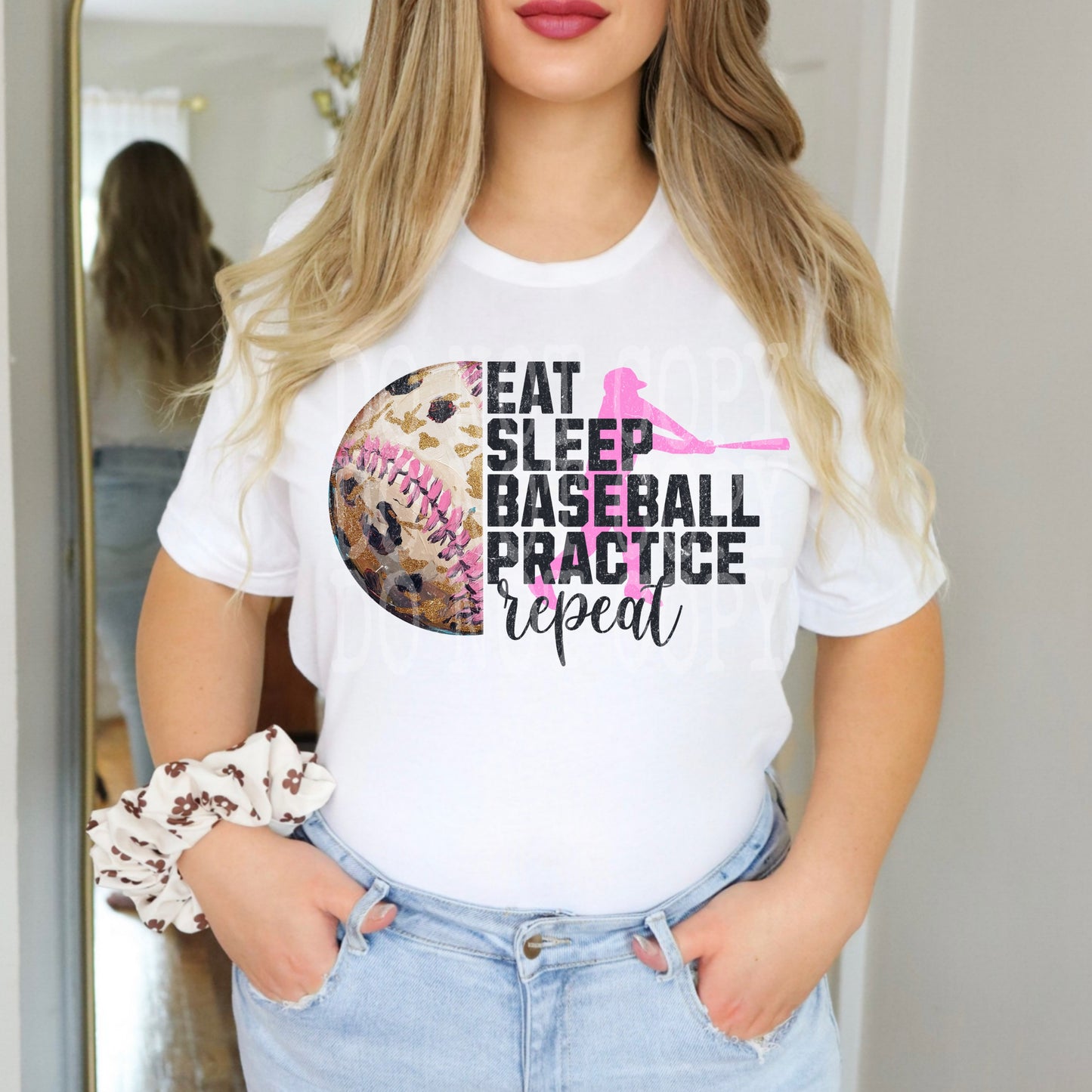 EAT SLEEP Baseball #4918 - Ready to Press DTF Transfer Full Color - Pro Blanks