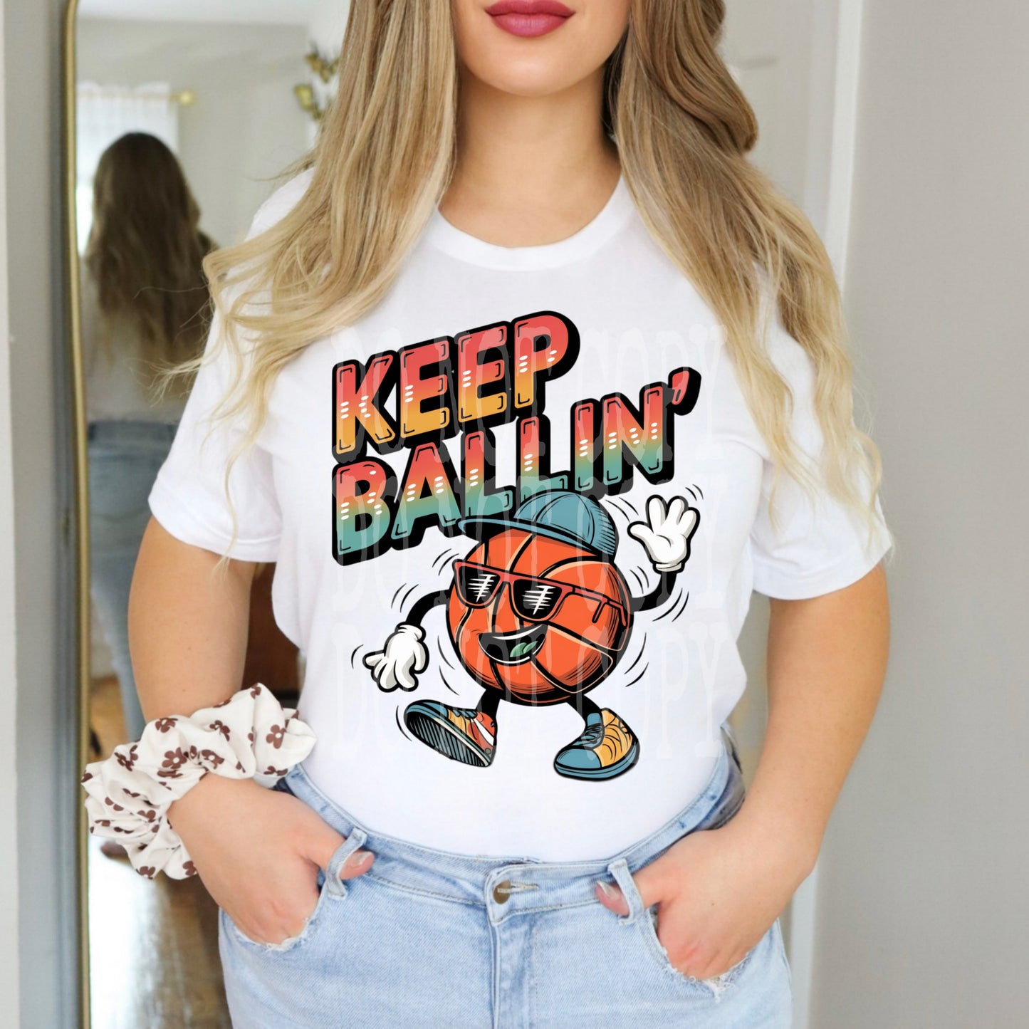 Keep Ballin Basketball #4913 - Ready to Press DTF Transfer Full Color - Pro Blanks