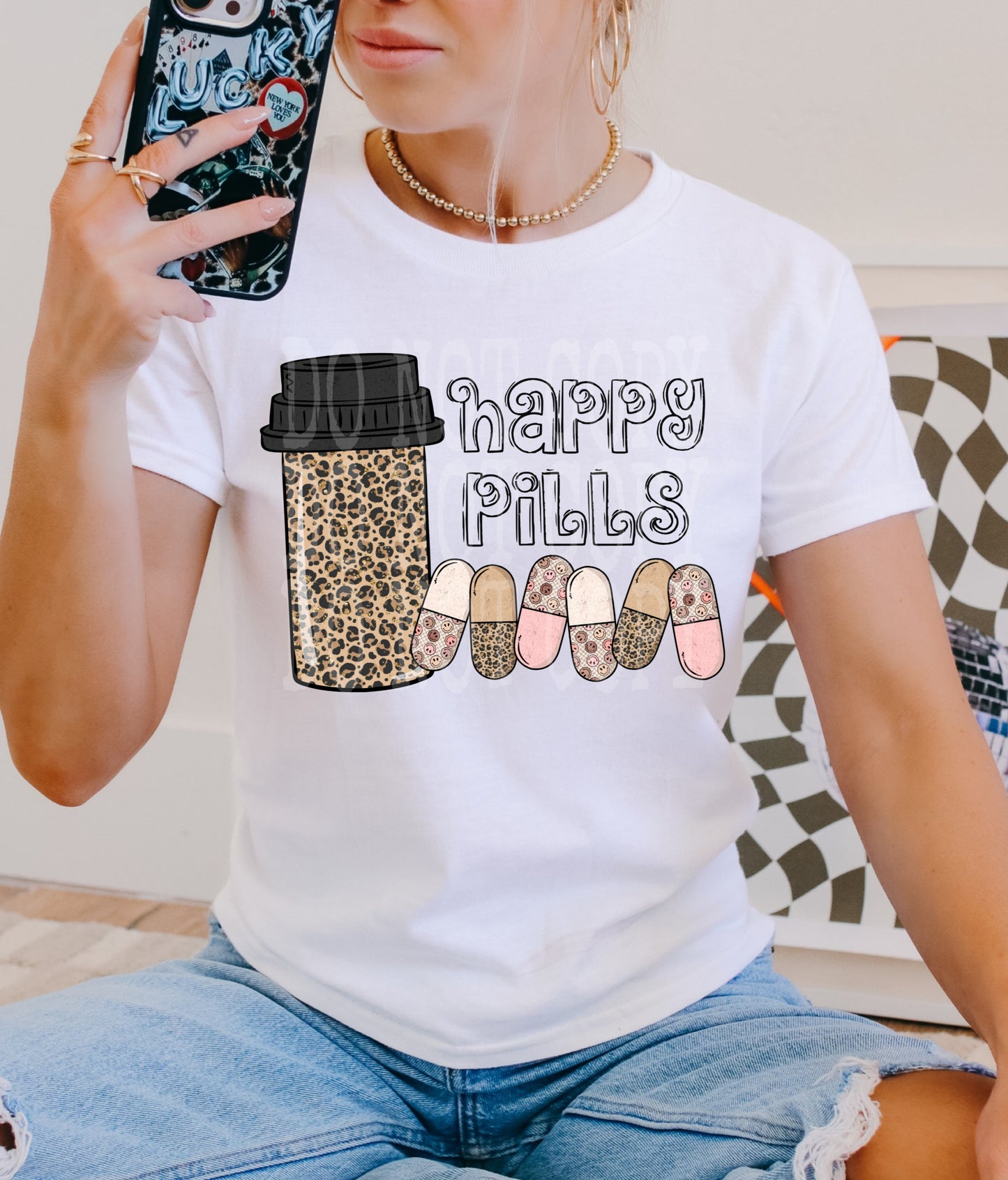 Happy Pills #5169 - Ready to Press DTF Transfer Full Color - Pro Blanks