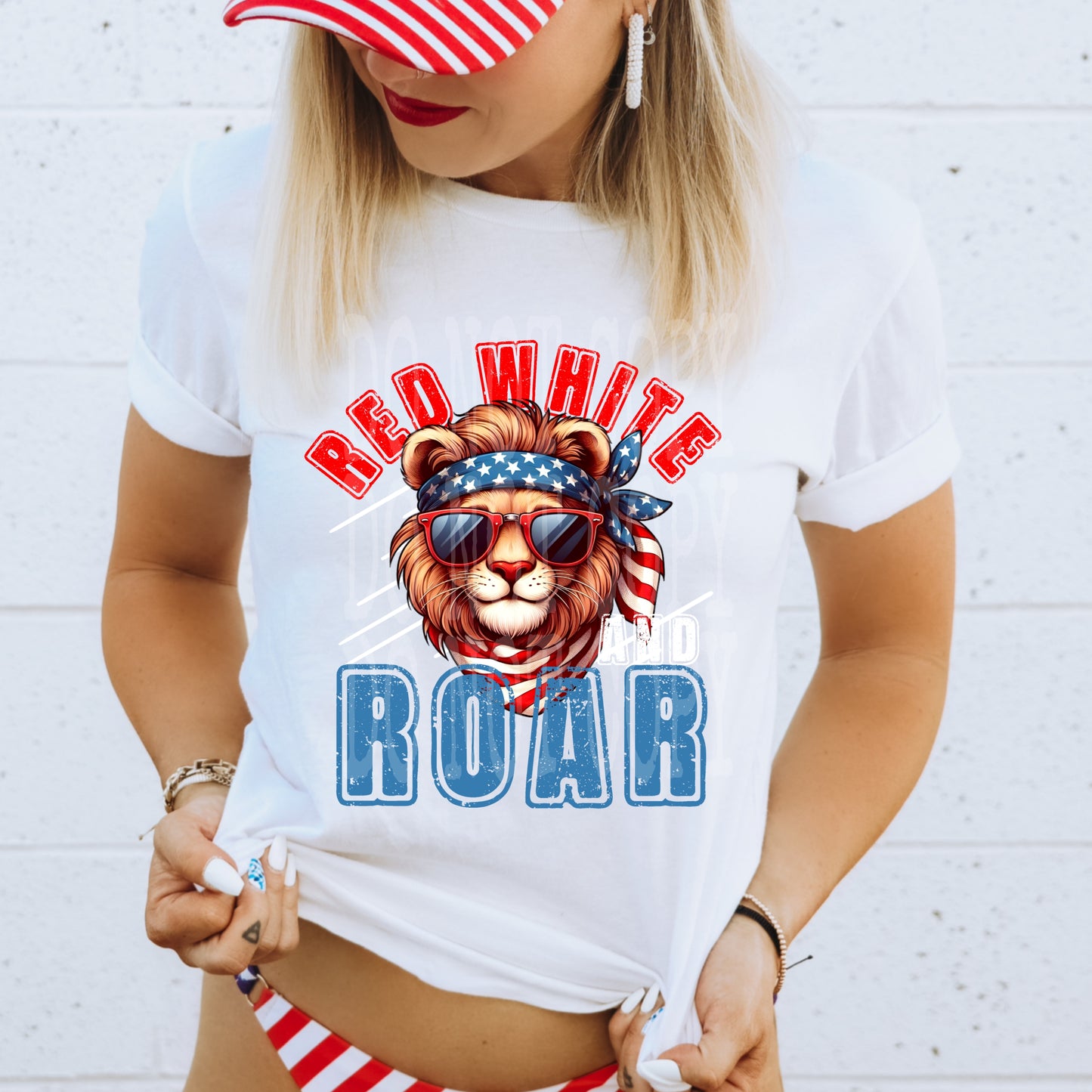 Red White And Roar #5158 - Ready to Press DTF Transfer Full Color - Pro Blanks