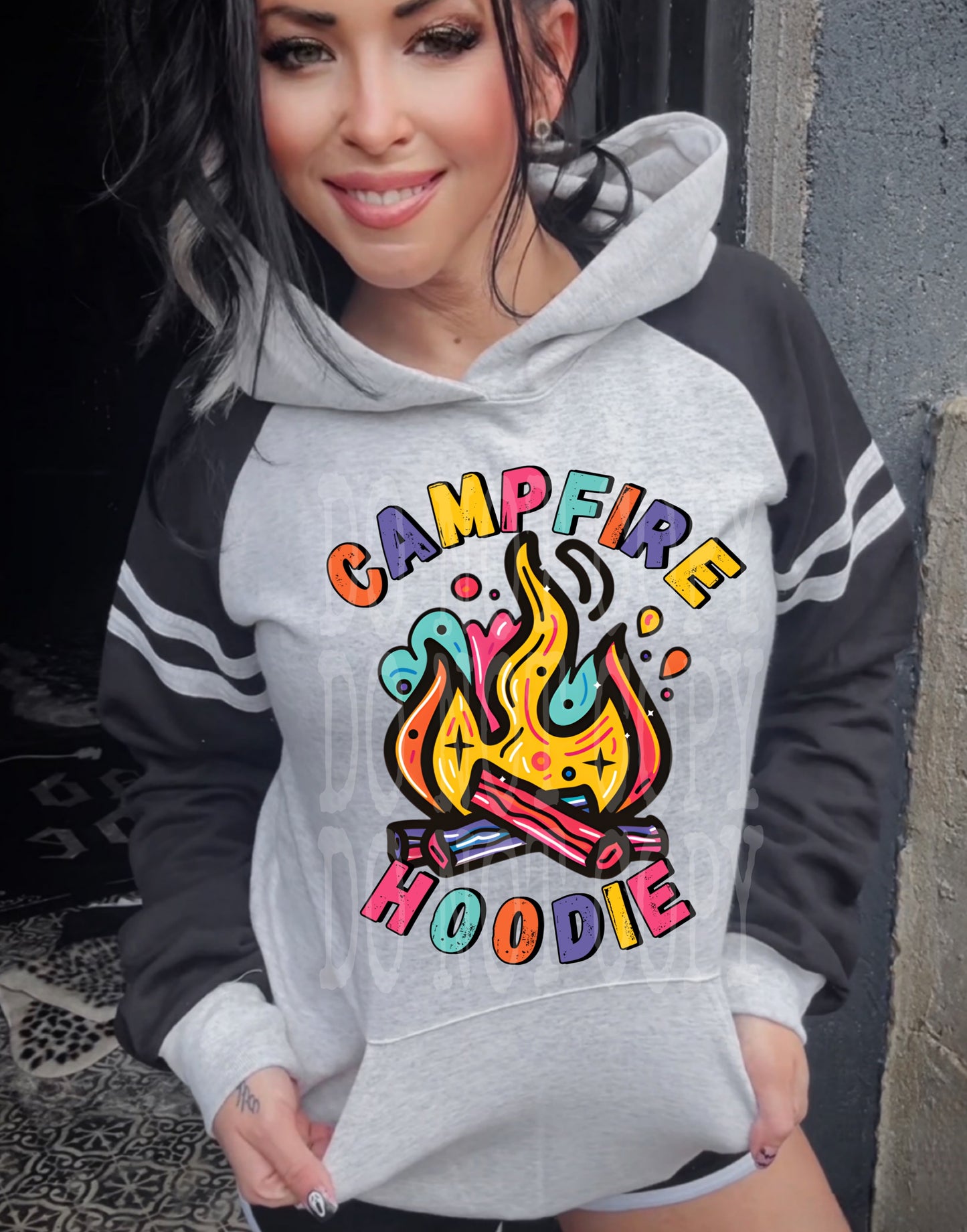 Campfire Hoodie #5171 - Ready to Press DTF Transfer Full Color - Pro Blanks