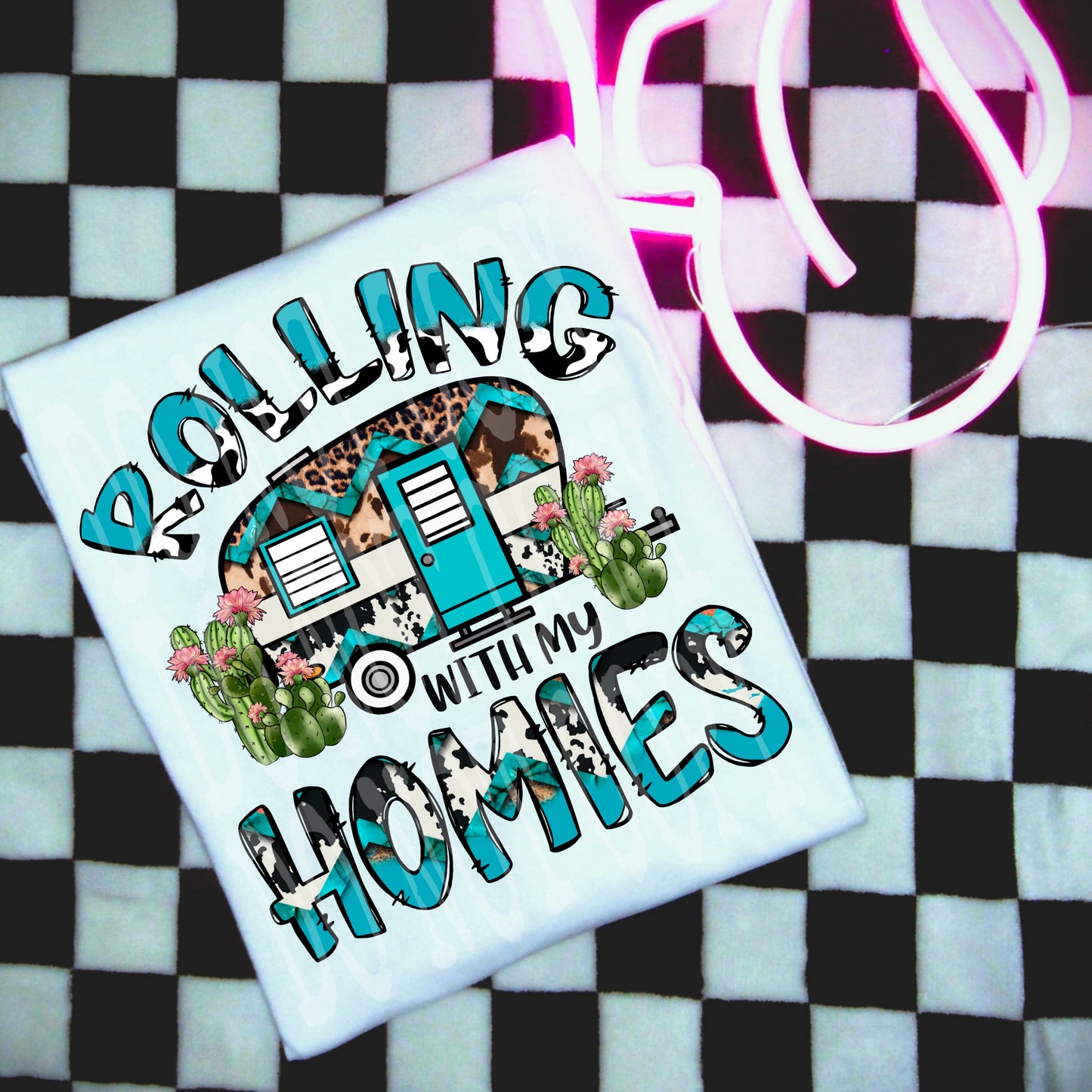 Rolling With My Homies #5243 - Ready to Press DTF Transfer Full Color - Pro Blanks