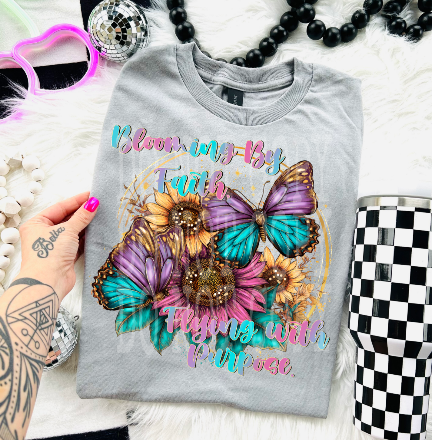 Blooming By Faith #5389 - Ready to Press DTF Transfer Full Color
