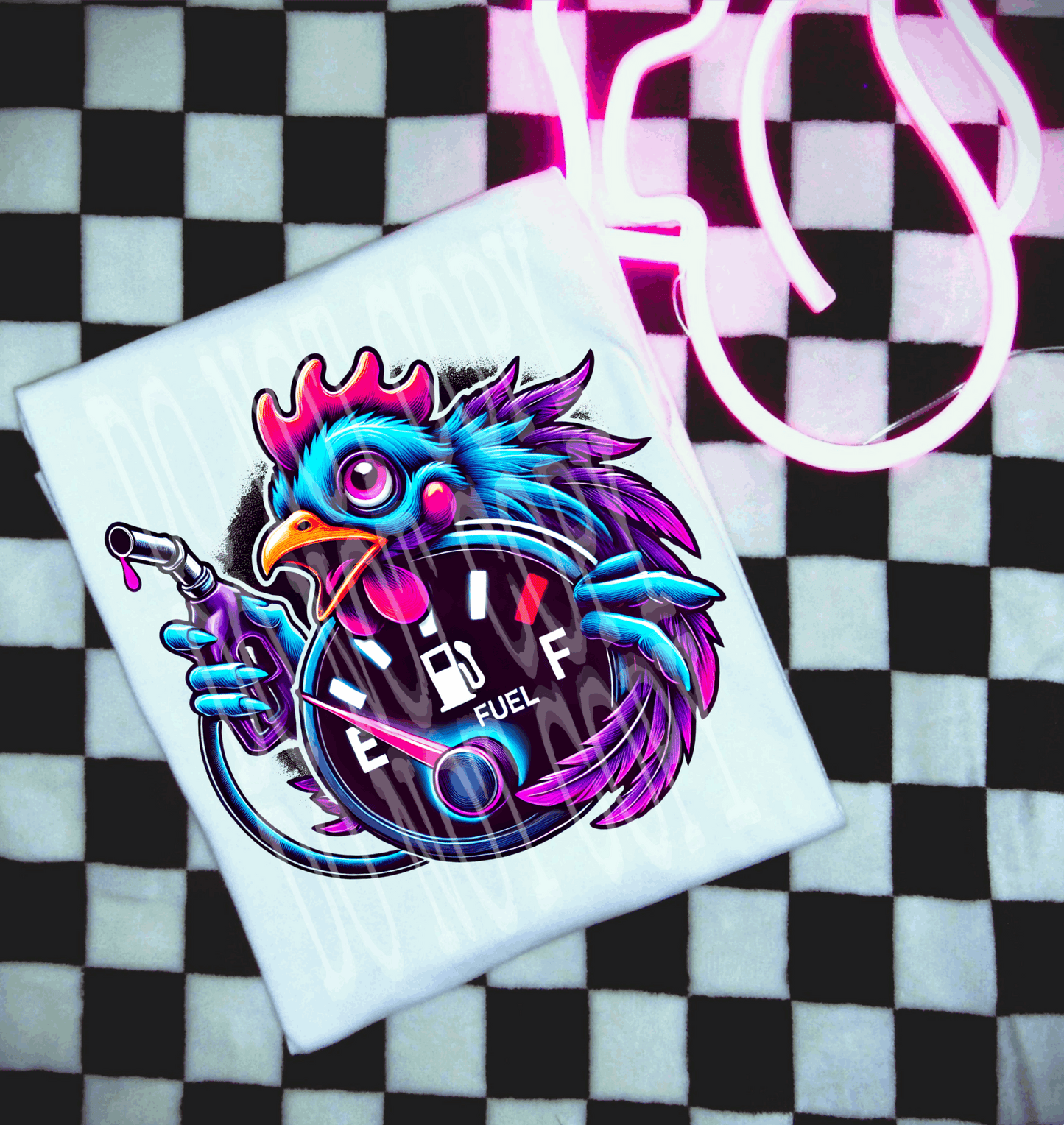 Chicken Gas Gauge #5441 - Ready to Press DTF Transfer Full Color