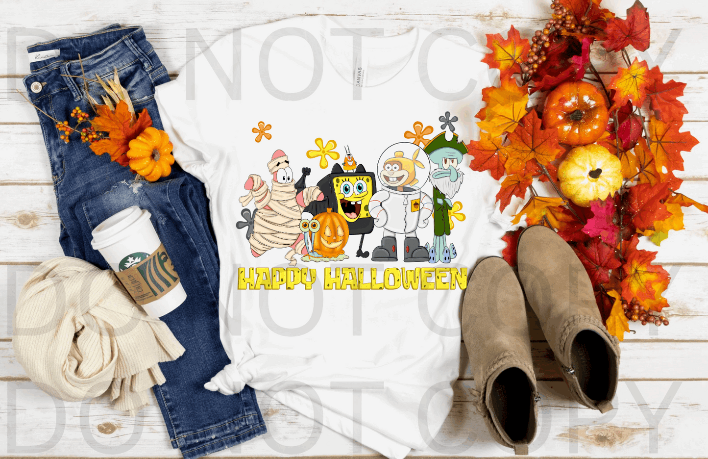 SpongeBob SquarePants Halloween #5482 - Ready to Press DTF Transfer Full Color