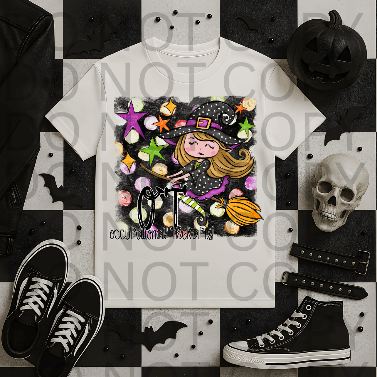 Occupational Therapist Witch (B) #5494 - Ready to Press DTF Transfer Full Color