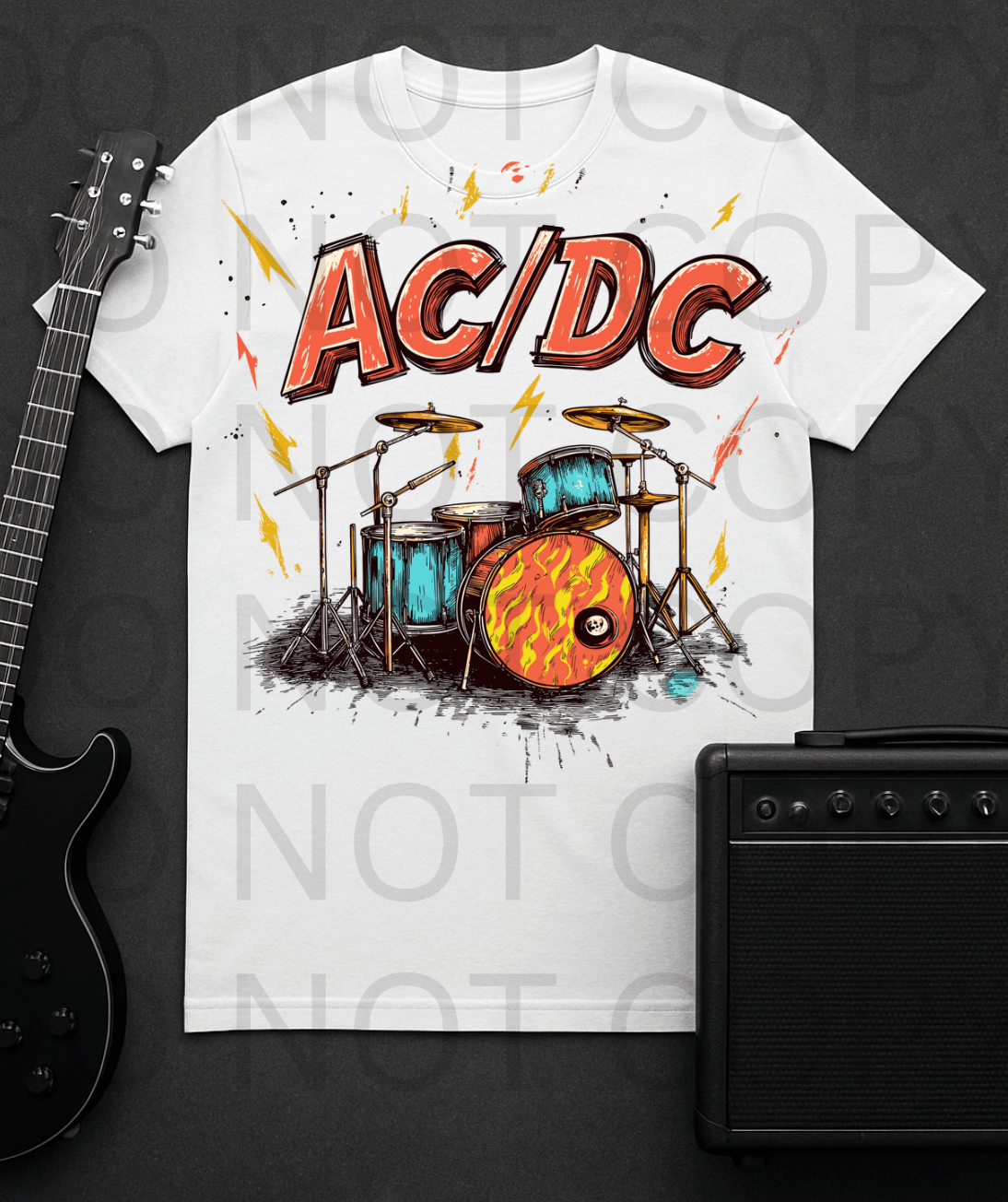 AC/DC #5619 - Ready to Press DTF Transfer Full Color