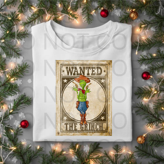 Wanted Green Man #5786 - Ready to Press DTF Transfer Full Color