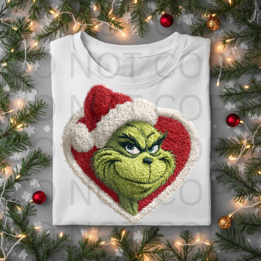 Textured Green Man Heart #5784 - Ready to Press DTF Transfer Full Color