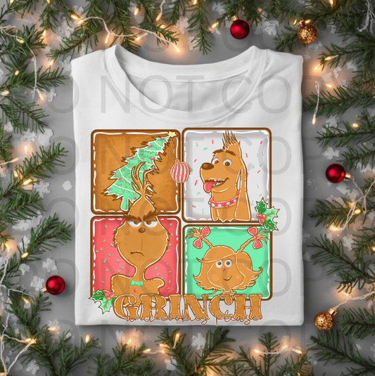Green Man & Cookies Please #5783   - Ready to Press DTF Transfer Full Color