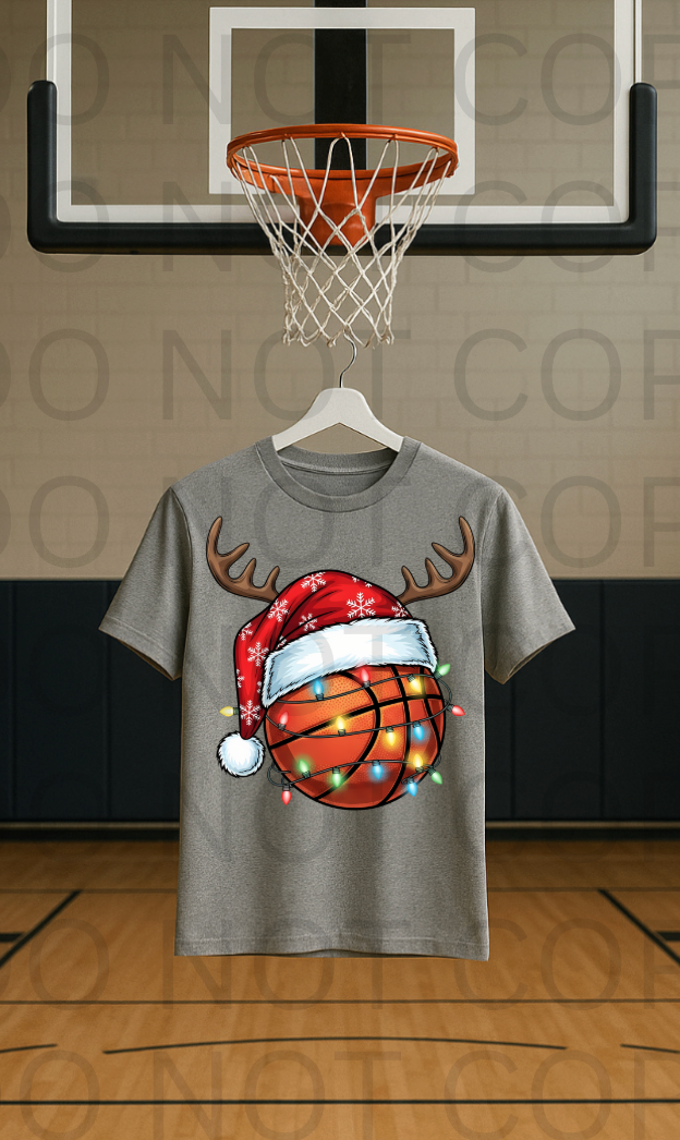 Christmas Holiday Basketball #5796 - Ready to Press DTF Transfer Full Color