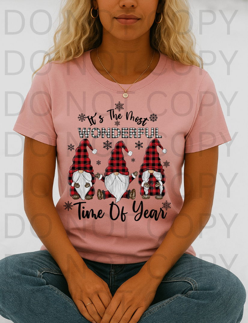 Its The Most Wonderful Time Of The Year Gnomes #5803 - Ready to Press DTF Transfer Full Color