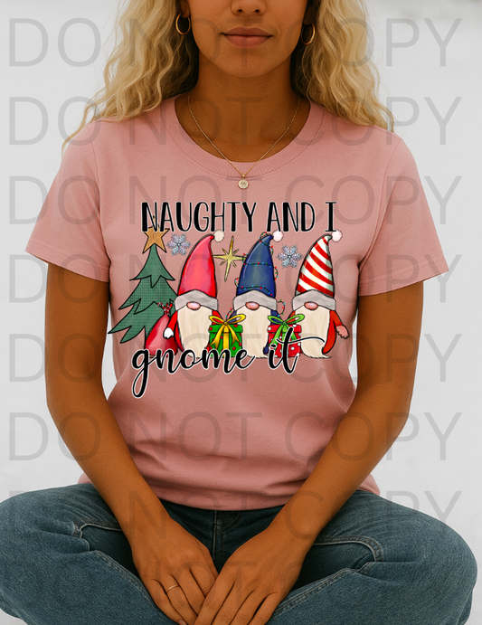 Naughty & I Gnome It #5809 - Ready to Press DTF Transfer Full Color