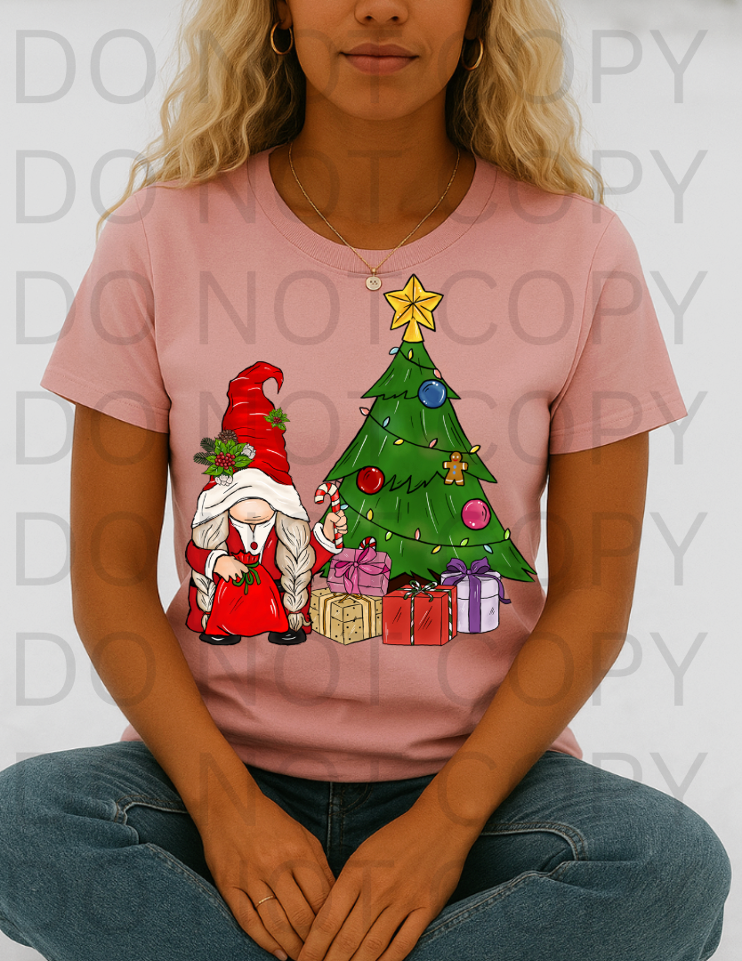 Christmas Gnome & Tree #5807 - Ready to Press DTF Transfer Full Color