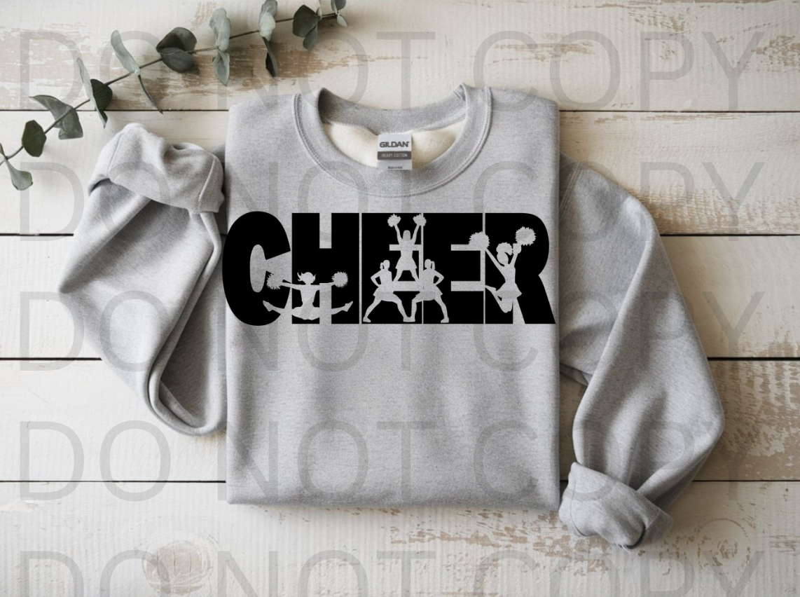 Cheer Silhouettes #5849 - Ready to Press DTF Transfer Full Color