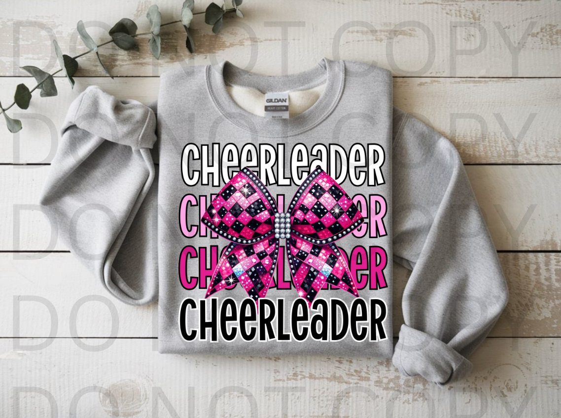 Pink Cheerleader #5844 - Ready to Press DTF Transfer Full Color