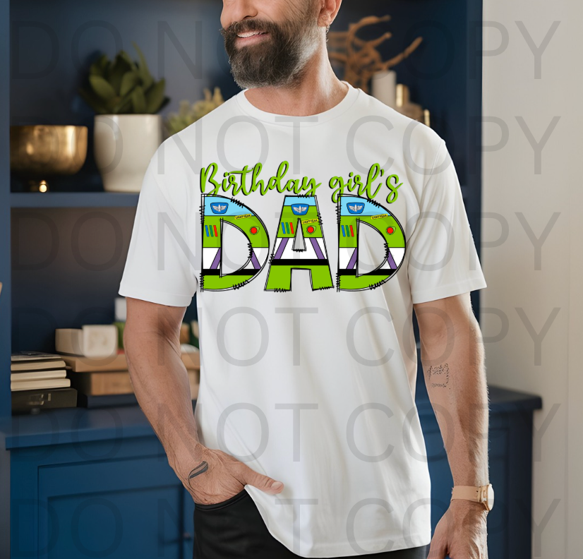 Toys Themed Birthday Girls Dad #5879 - Ready to Press DTF Transfer Full Color