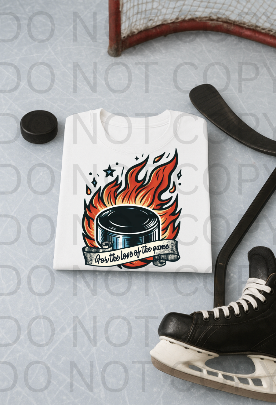 For The Love Of The Game Hockey #5905 - Ready to Press DTF Transfer Full Color