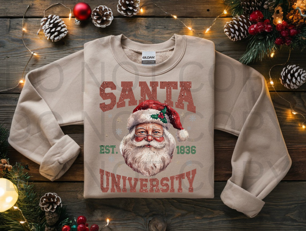 Santa University #5933 - Ready to Press DTF Transfer Full Color